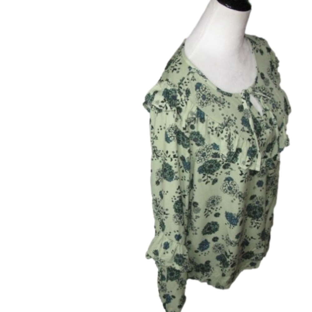 SONOMA Light Green Floral Long Sleeve Blouse Size XL